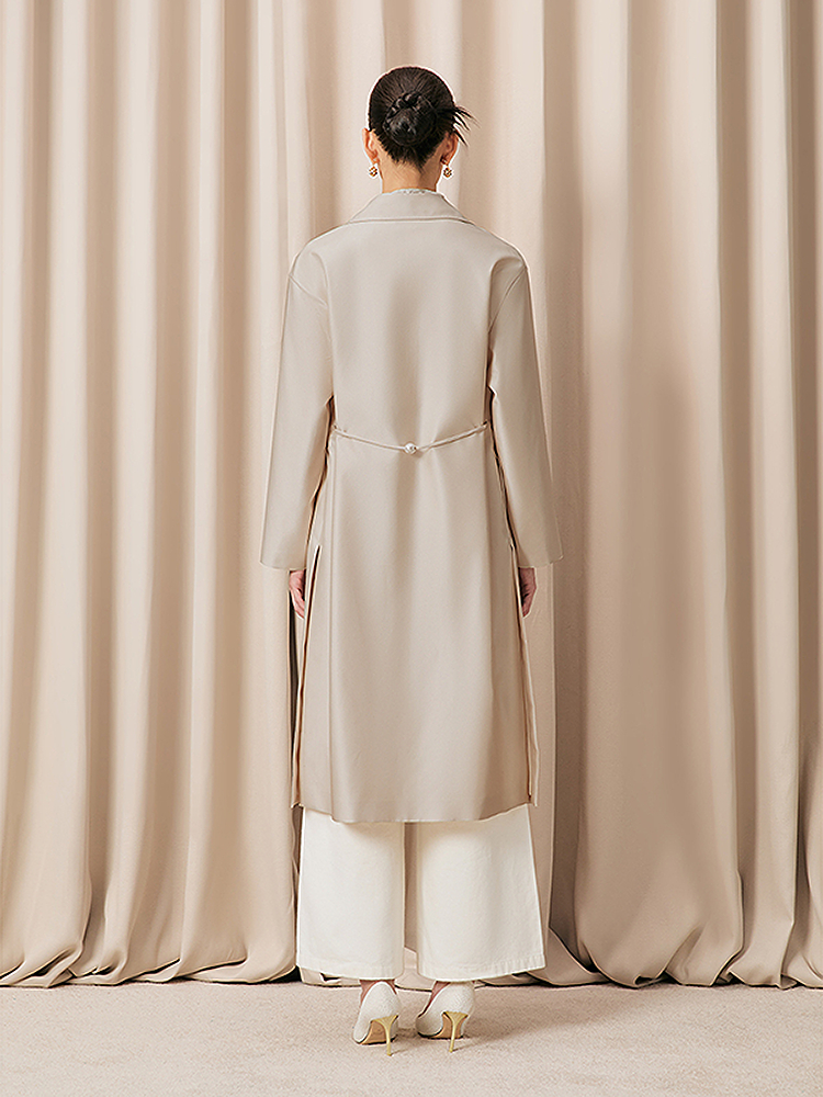 Song of Song歌中歌2026春季新品大翻领抽绳设计优雅风衣外套5C36107510