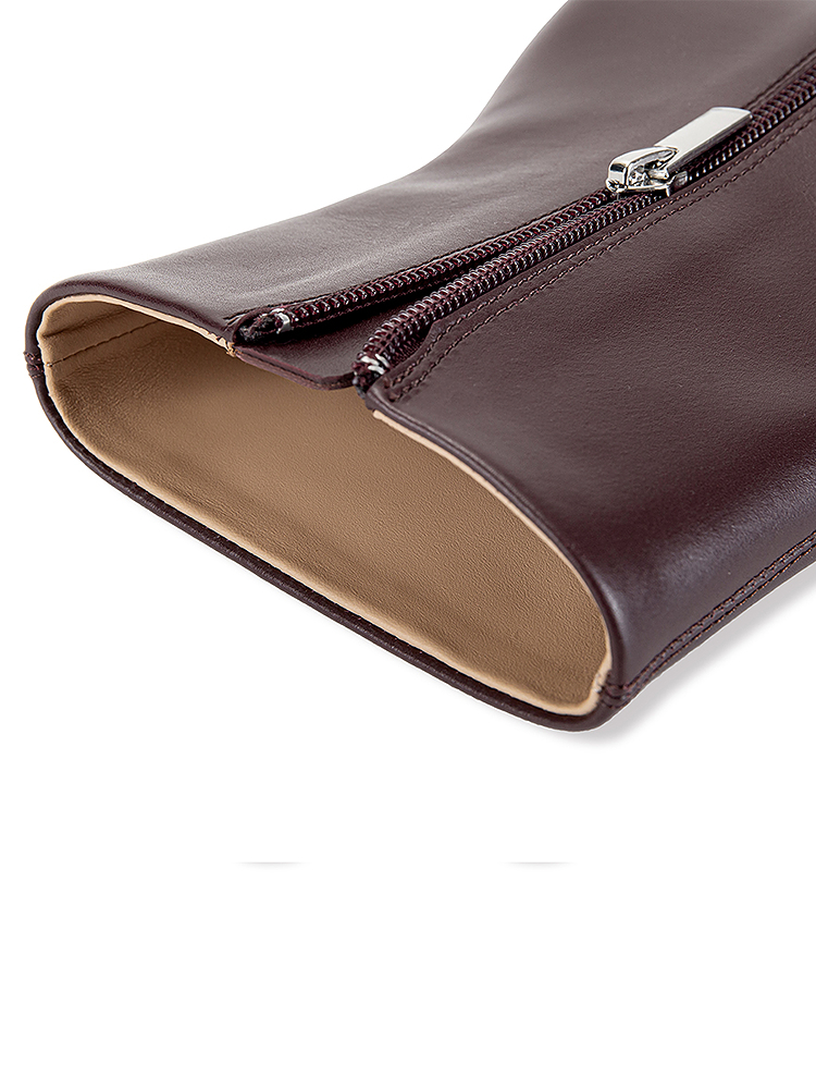 Song of Song歌中歌冬季酒红羊皮中筒靴女士鞋5C35592020