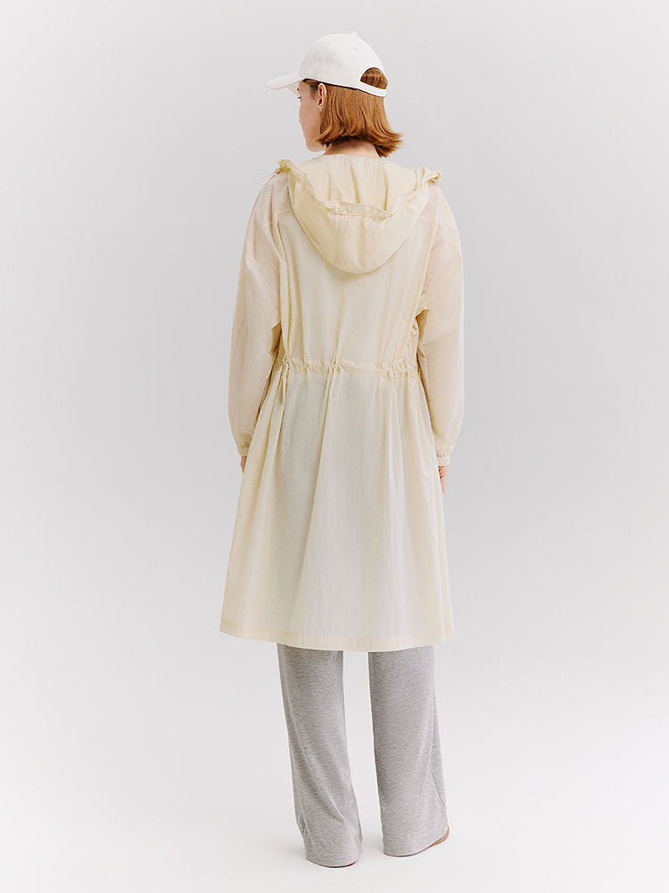 XII BASKET十二篮26夏新款轻薄负离子抗菌连帽收腰户外中长防晒风衣7C36207010