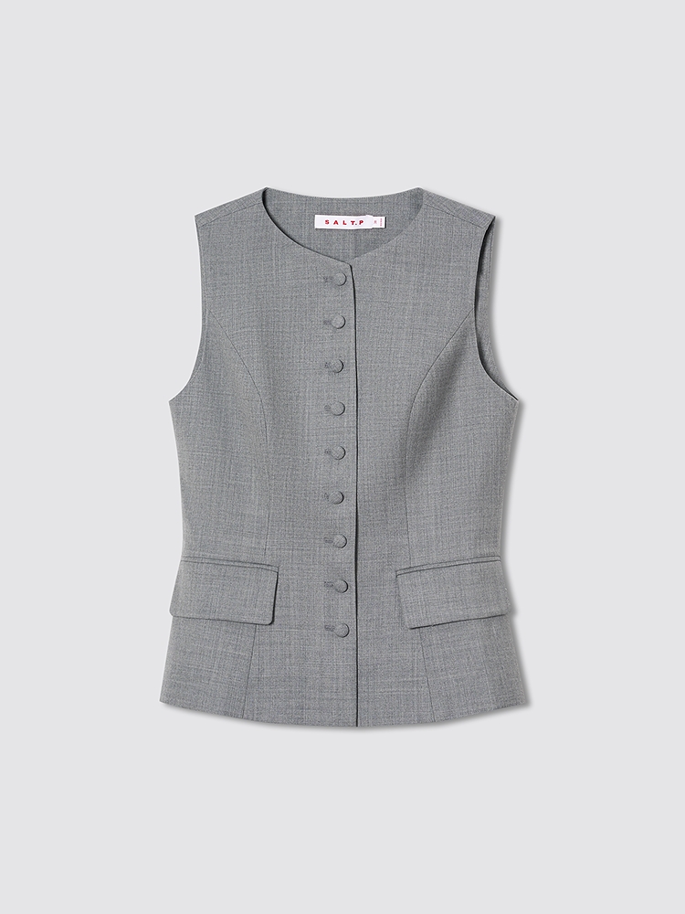 SALT.P可颜 2026春季新款精纺羊毛混纺马甲AC36101020