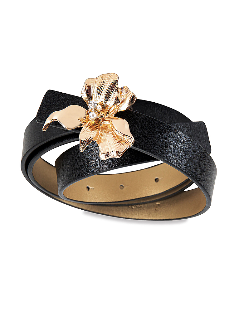 Song of Song歌中歌2025秋季金色立体花卉腰头时尚皮带5C35395010