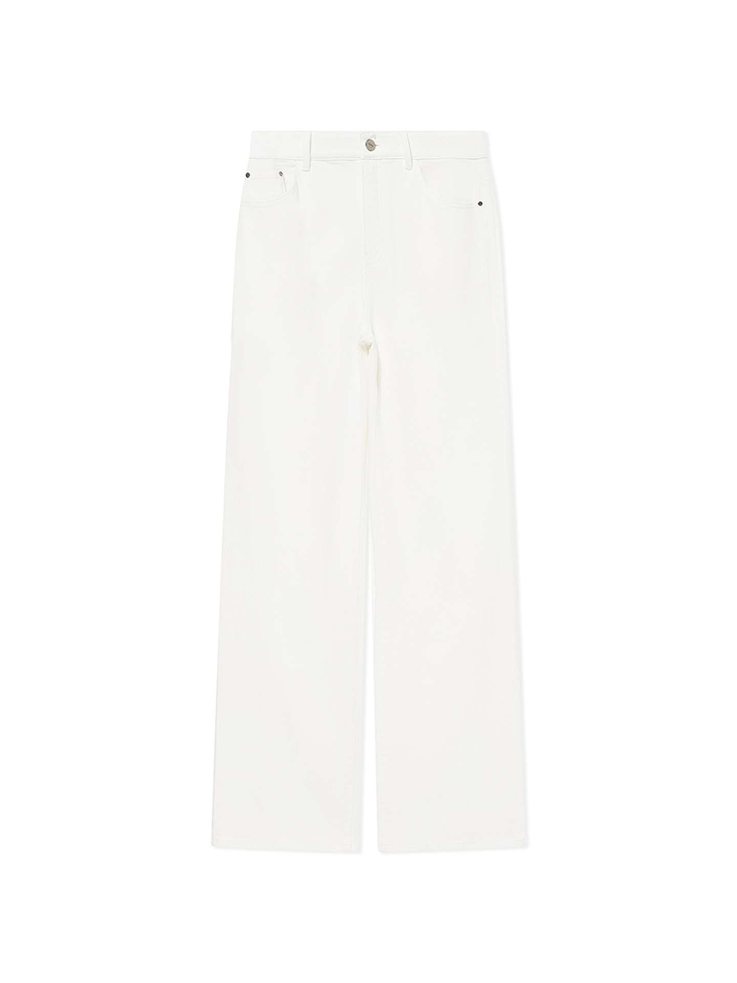 COVERINS2026夏季新款白色微喇牛仔裤九分裤CC36220210