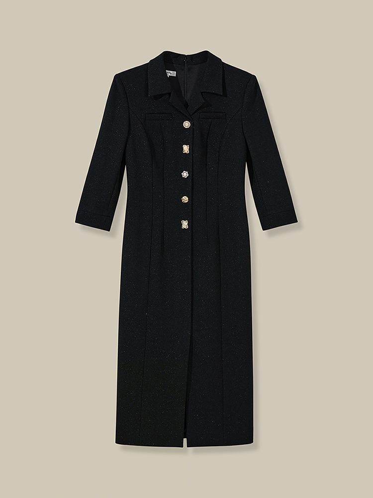 Song of Song歌中歌2026春季新款修身通勤衬衫领三醋酸连衣裙5C36105540