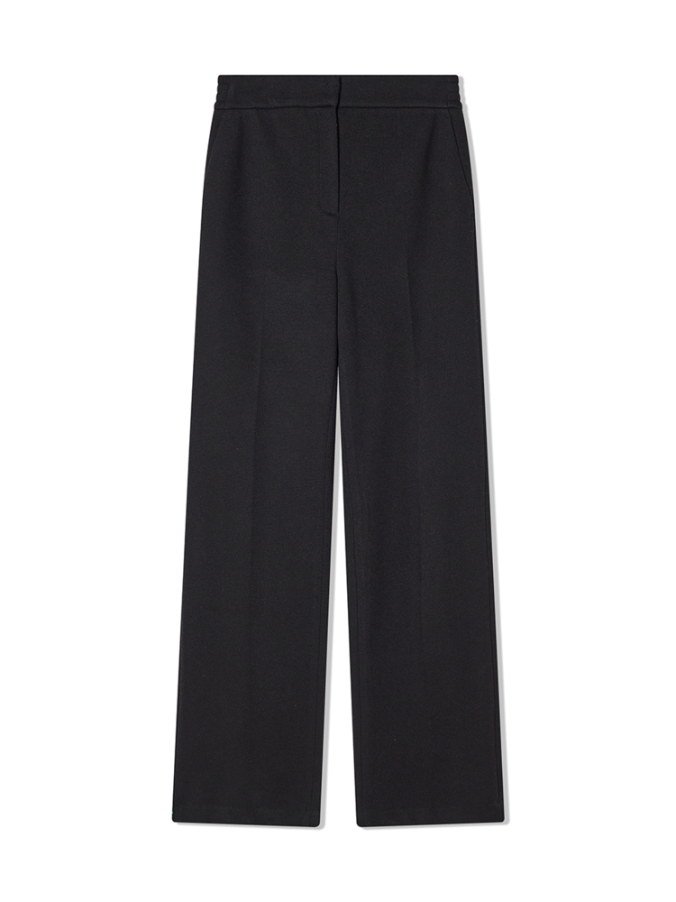 COVERINS2024年冬季羊毛混纺高腰显瘦直筒休闲裤CC34520080