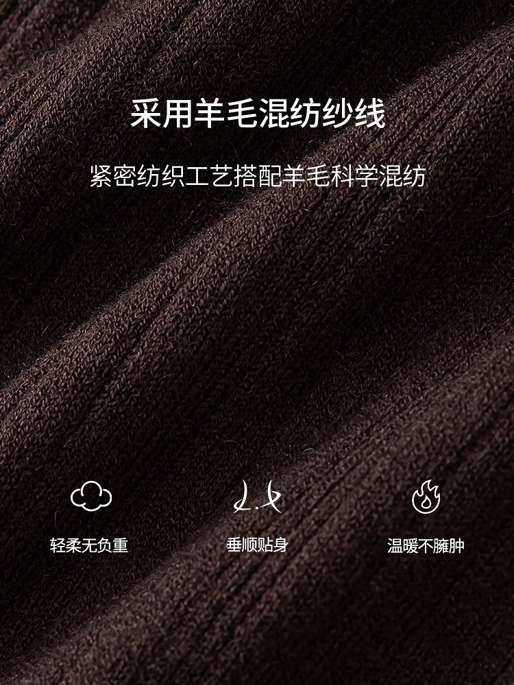 立体竖纹德绒羊毛针织衫8J35327180