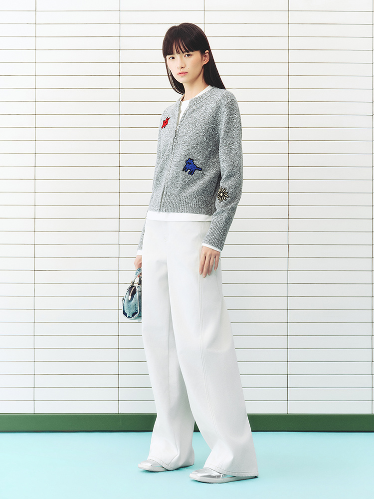 ToyzY2026春季新款趣味绣花拉链毛针织衫ZC36106800