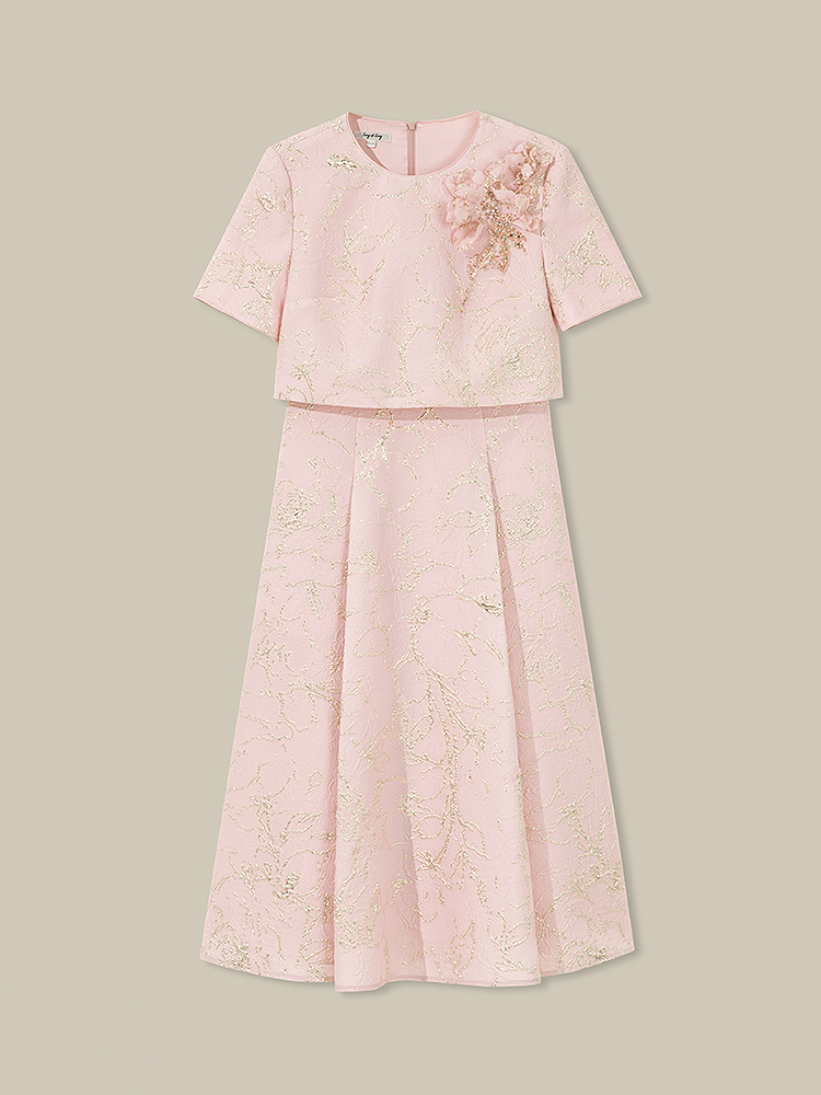 Song of Song歌中歌2026夏季新款浮雕花影·土耳其提花连衣裙5C36205410