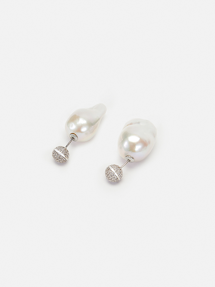 Song of Song歌中歌2024冬季银色巴洛克珍珠耳饰5C34594010