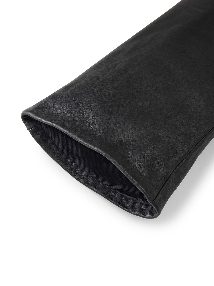 INSUN恩裳2024秋季摩登黑色绵羊皮真皮手套9C34393020