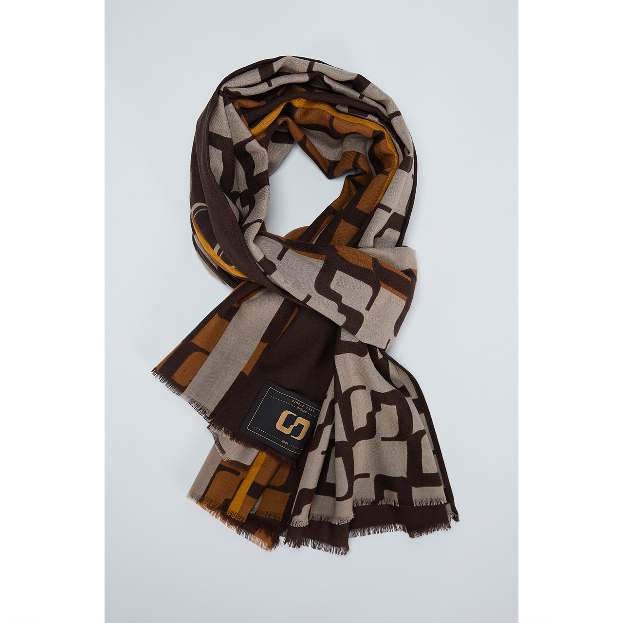 (一口价)INSUN恩裳商场同款2022秋季新品舒适100%绵羊毛时尚流苏通勤围巾9C32390080