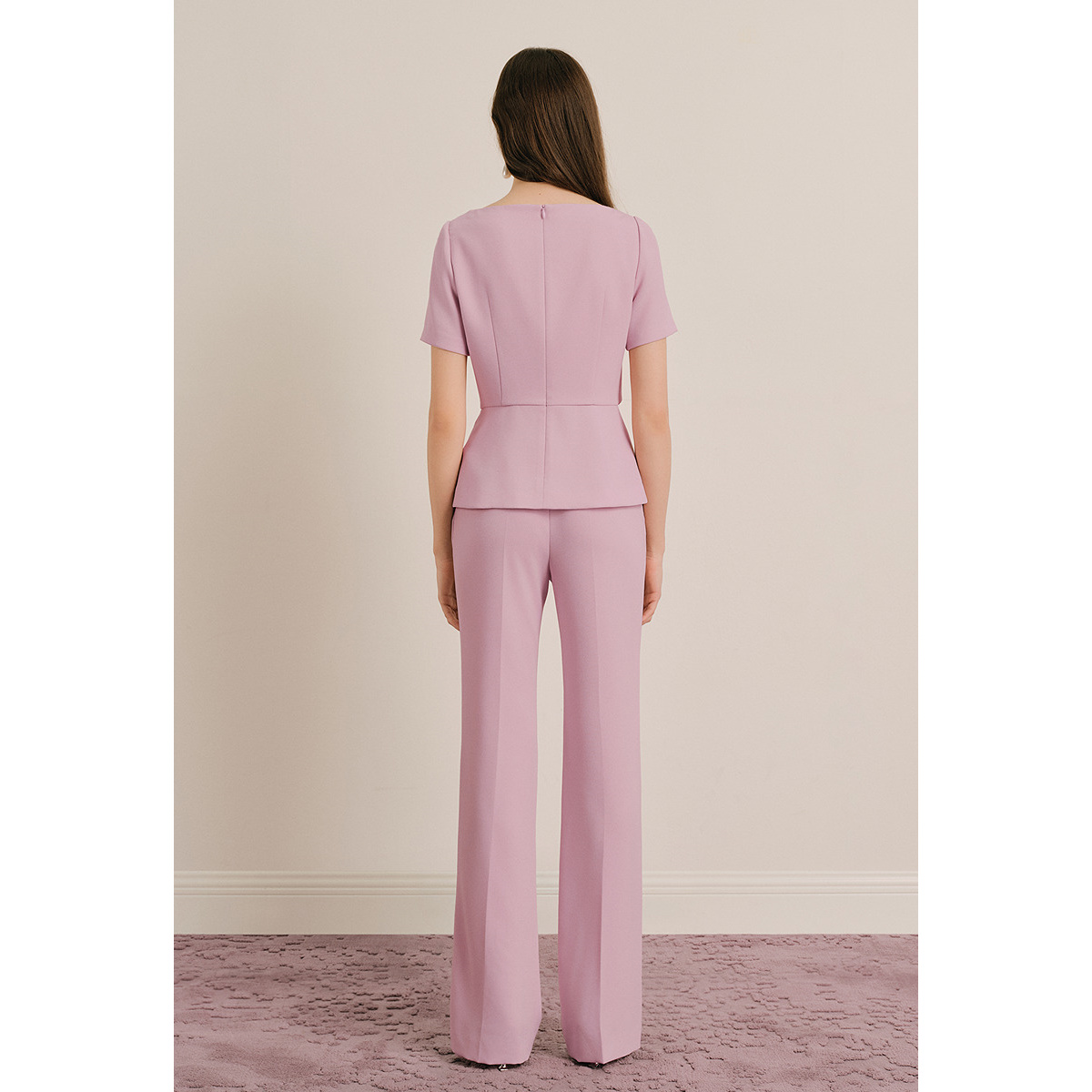 OBBLIGATO奥丽嘉朵2025夏季新品浅粉色不对称设计时尚单上衣1C65270050