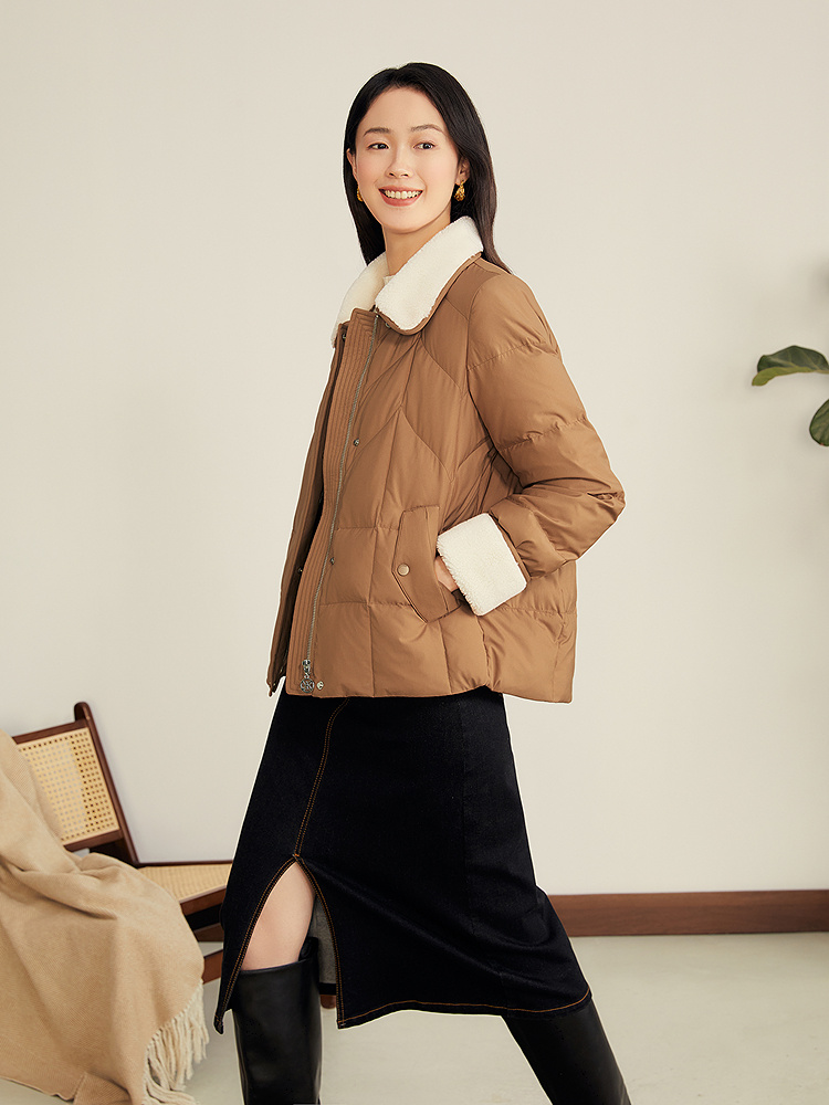 音儿2025冬桑蚕丝混纺羽绒服/棉服8C65308146