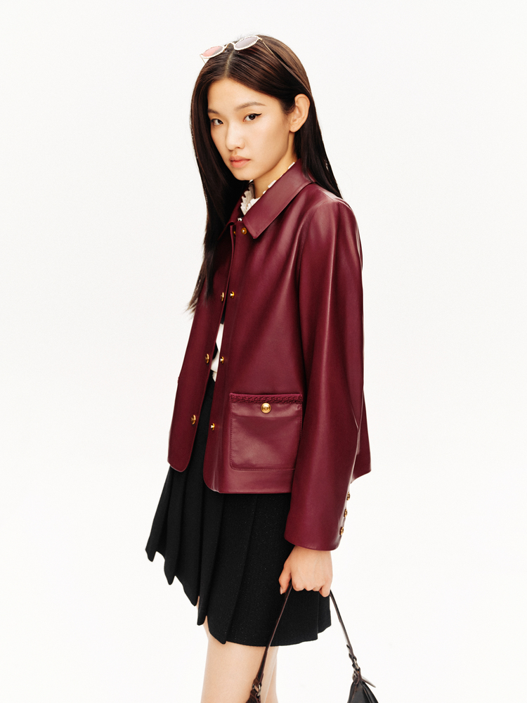 PSALTER诗篇 安哥拉红时尚皮衣6C64309153