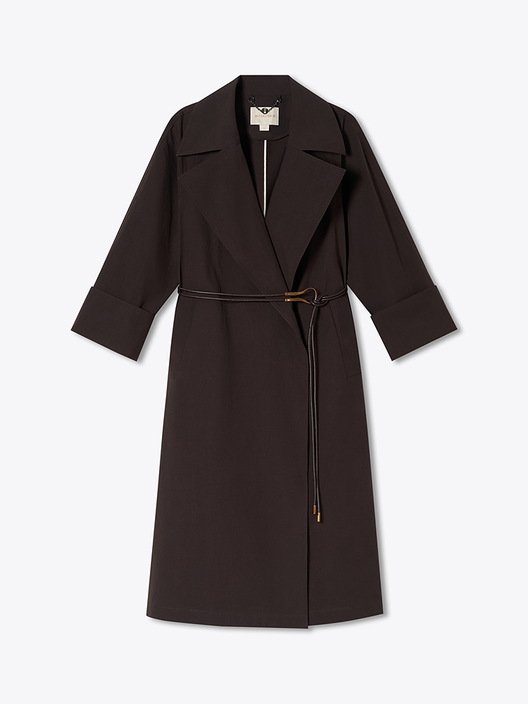 PSALTER诗篇 2026春季新款气质长款风衣6C66107043 配腰带