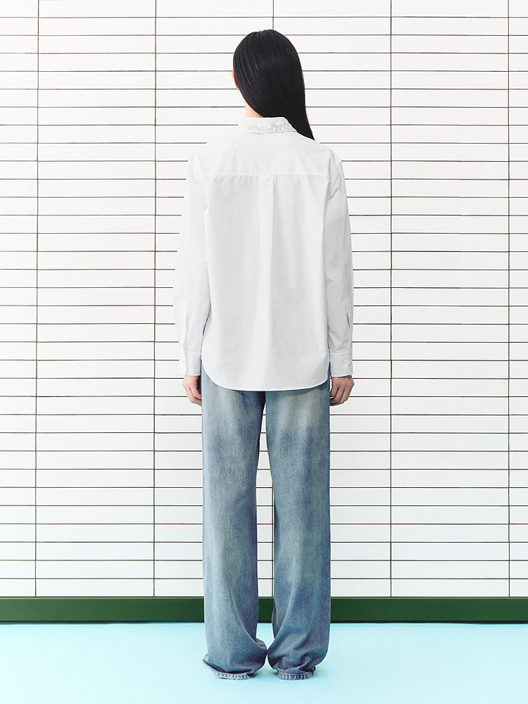 ToyzY2026秋季新款翻领宽松显瘦百搭休闲复古学院长袖衬衫ZC36330030