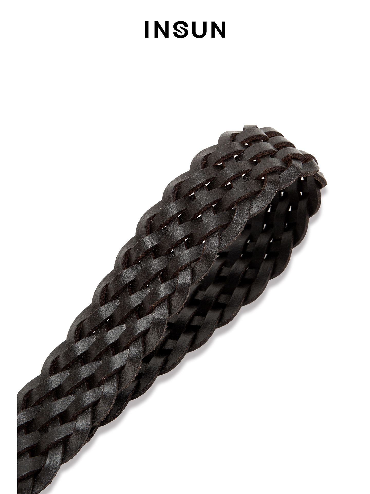 INSUN恩裳2026春季经典方形金属扣头牛皮腰带9C36195030