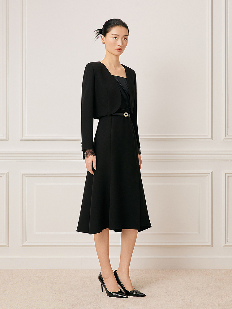 Song of Song歌中歌2026春季新品三醋酸真两件真丝拼接连衣裙5C36105570