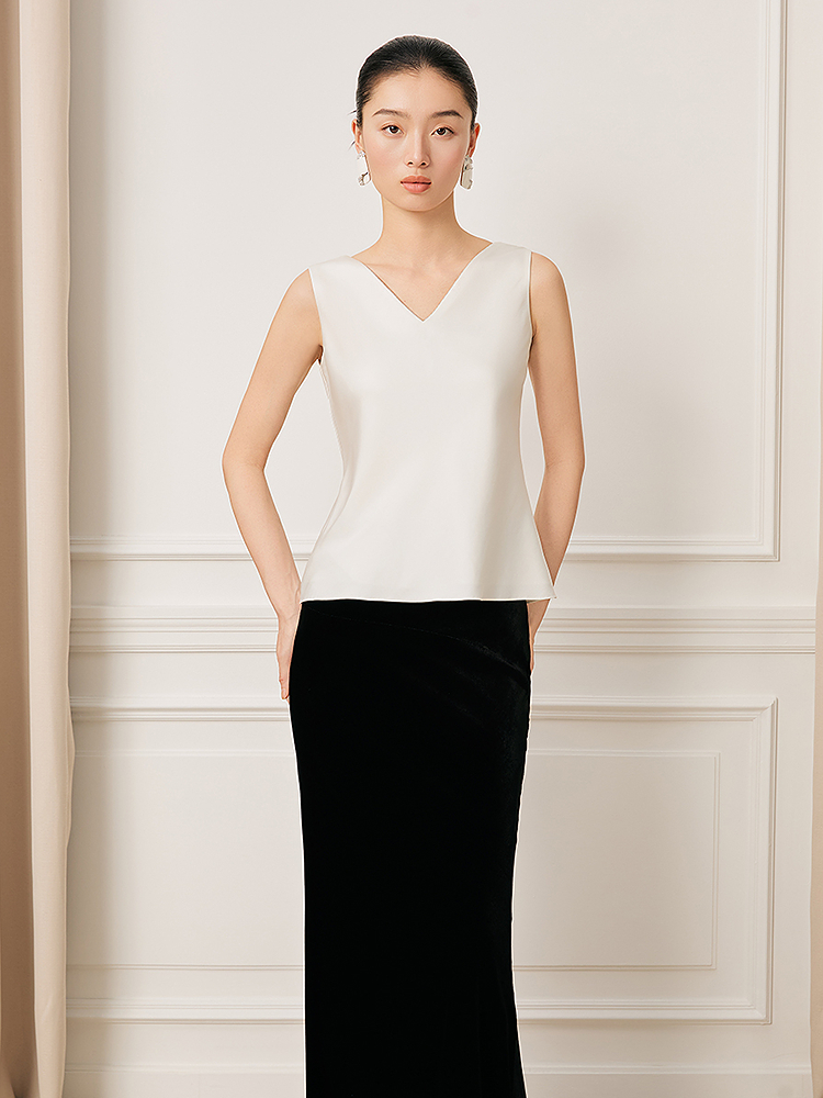 Song of Song歌中歌2026夏季新品桑蚕丝精致收腰背心5C36204020