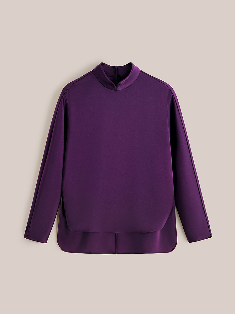 OBBLIGATO奥丽嘉朵2025春季金标夜光紫雅致新中式立领单上衣1C35170200