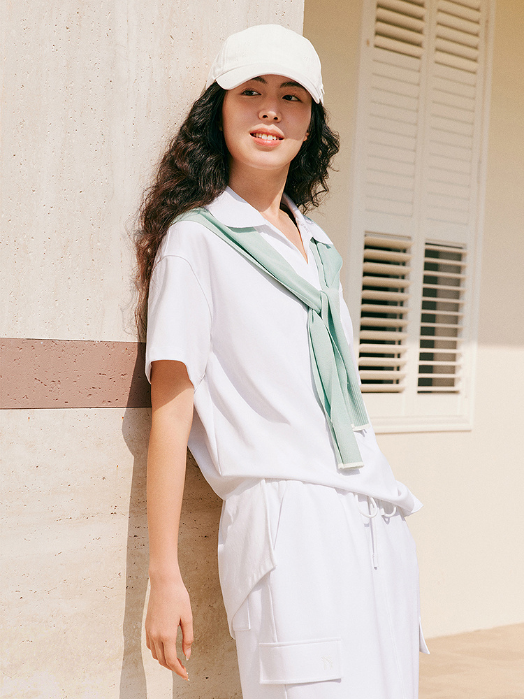 XII BASKET十二篮26夏新款松弛感通勤休闲翻领短袖T恤7C36270020