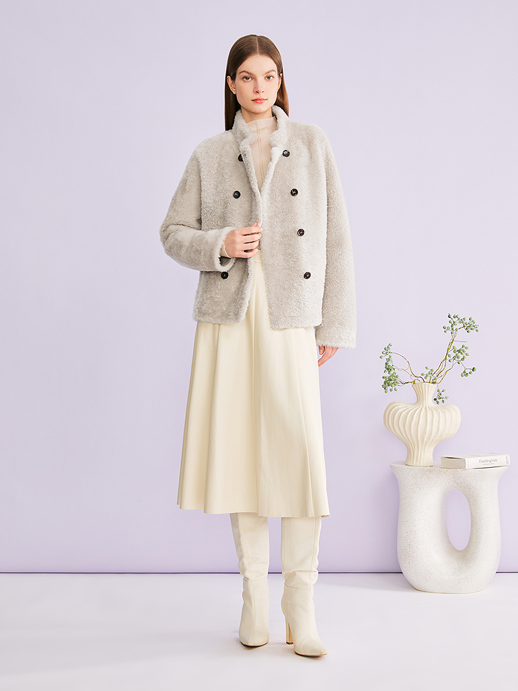 YINER音儿专选2026春季新款真皮皮草8C66110236