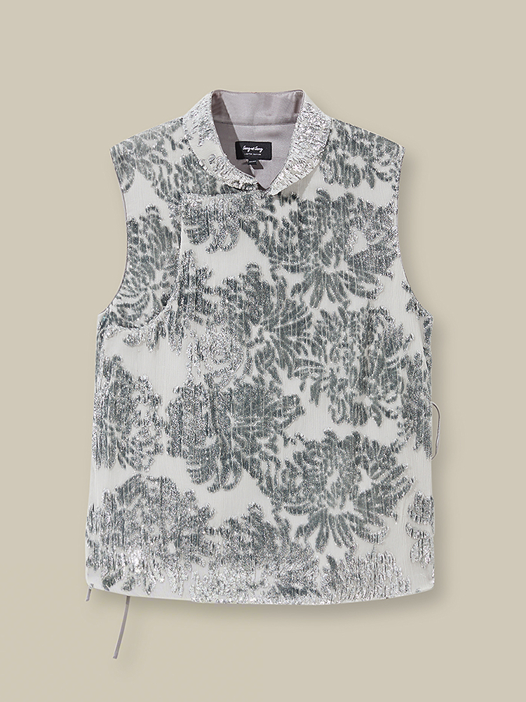 Song of Song歌中歌2026春季新款国风立领银光奢感马甲5C36101015