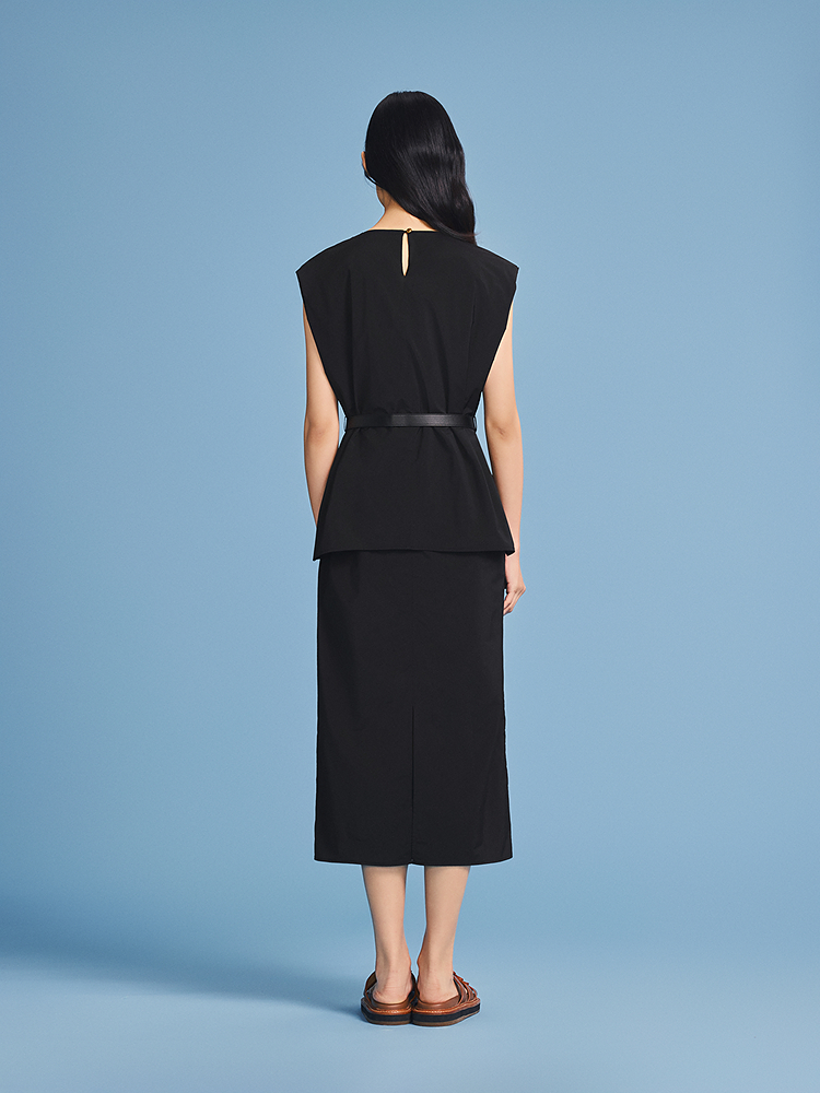 PSALTER诗篇 2026夏季新款假两件叠穿三醋酸连衣裙6C66205213