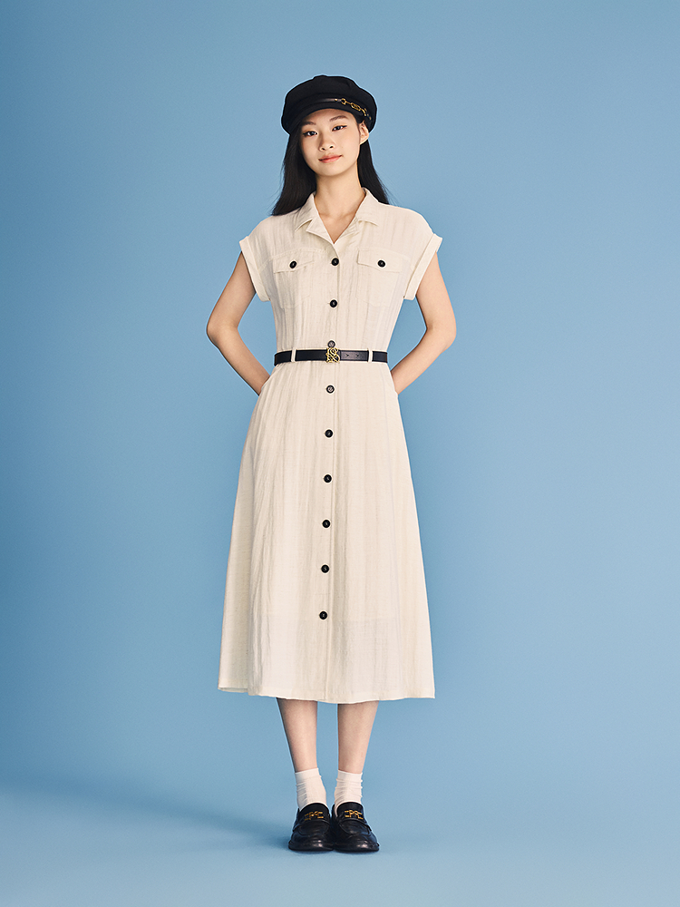 PSALTER诗篇2026夏季新款天丝麻收腰连衣裙6C66205123