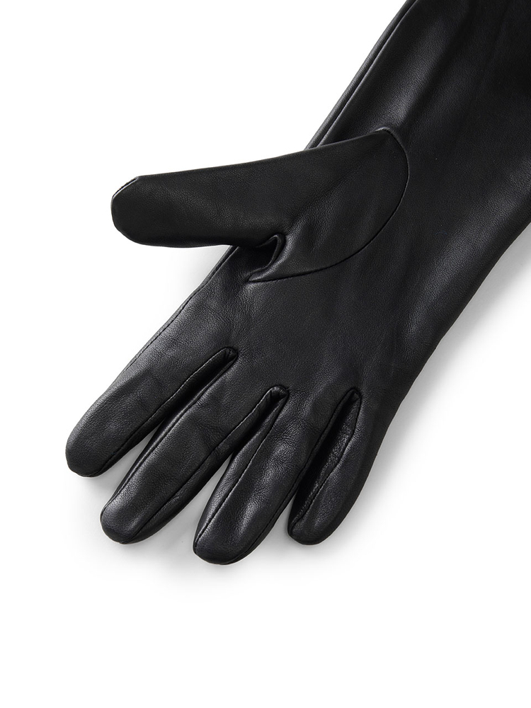 INSUN恩裳2024秋季摩登黑色绵羊皮真皮手套9C34393020