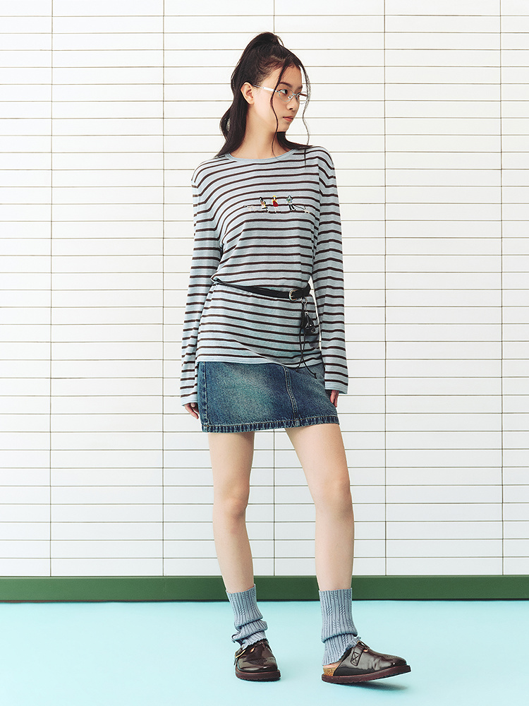 ToyzY2026春季新款趣味人物绣花亲肤T恤ZC36106790