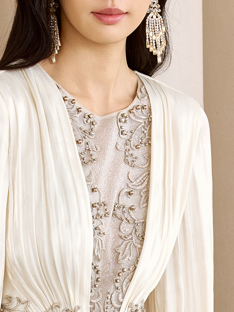 OBBLIGATO奥丽嘉朵2026春季新款重工钉珠高级定制连衣裙1C36105260