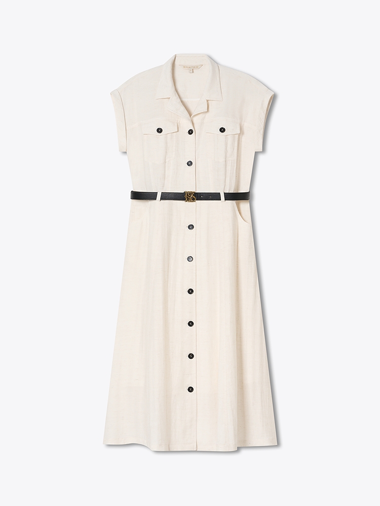 PSALTER诗篇2026夏季新款天丝麻收腰连衣裙6C66205123