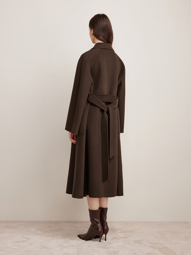 【100%绵羊毛】Goodland美地2024冬季双面毛呢大衣美拉德外套LC34580140