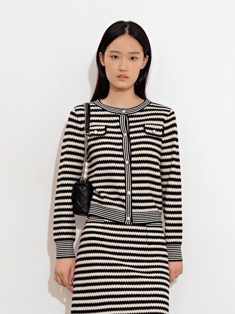 【诗统一下架】PSALTER诗篇 21秋气质条纹百搭毛衫上衣6C41306093