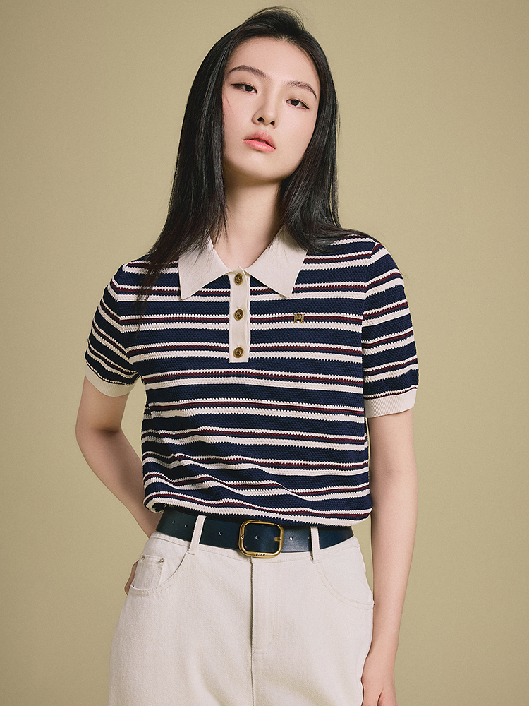 PSALTER诗篇 2026夏季新款复古条纹毛针织衫6C66206273