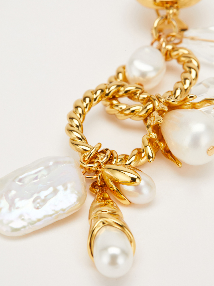 SongofSong歌中歌2024夏季金色珍珠吊坠耳环5C34294040