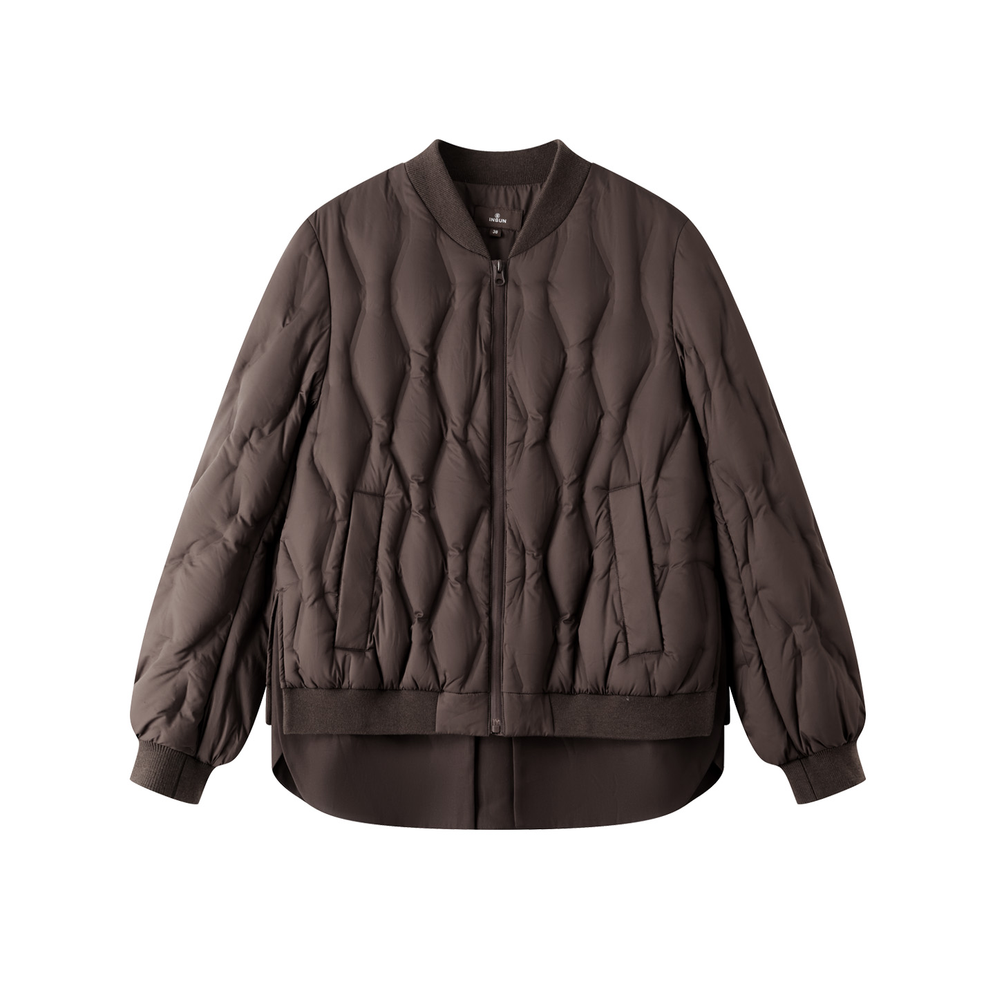 INSUN恩裳专选2025冬季假两件拼接轻薄鹅绒羽绒服9C65508890