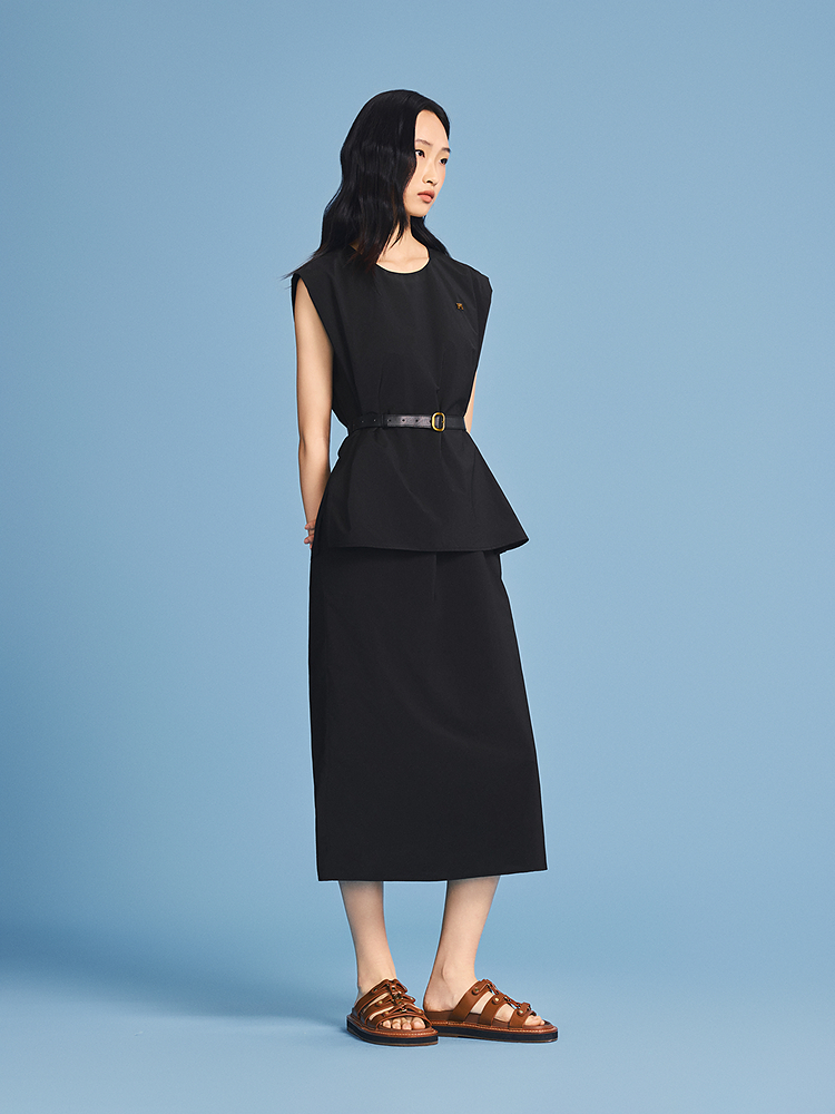 PSALTER诗篇 2026夏季新款假两件叠穿三醋酸连衣裙6C66205213