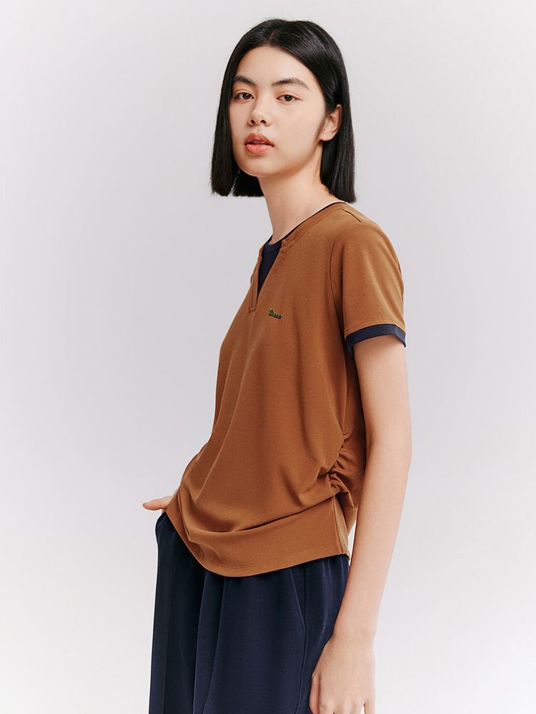 XII BASKET十二篮26夏新款透气撞色假两件V领针织衫7C36260190