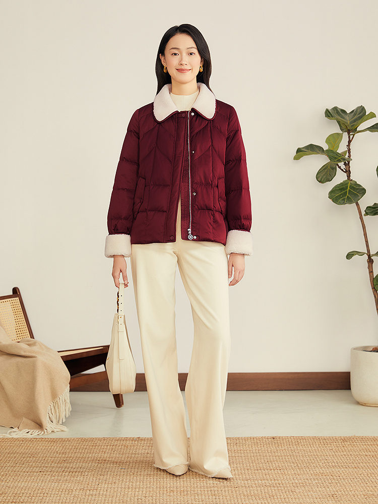 音儿2025冬桑蚕丝混纺羽绒服/棉服8C65308146