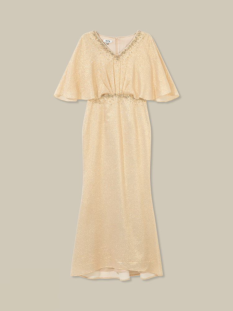 Song of Song歌中歌2026夏季新款浅金鎏光鱼尾·桑蚕丝钻饰礼服连衣裙5C36205670