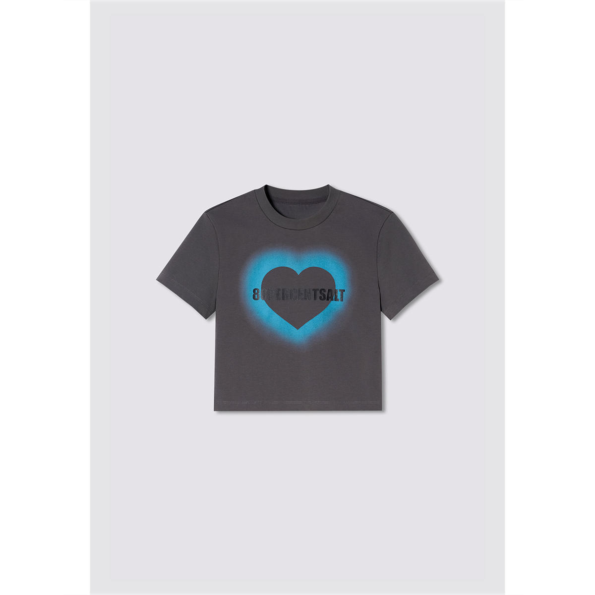 SALT.P可颜 2026夏季新款碳灰渐变爱心短款T恤AC36260040