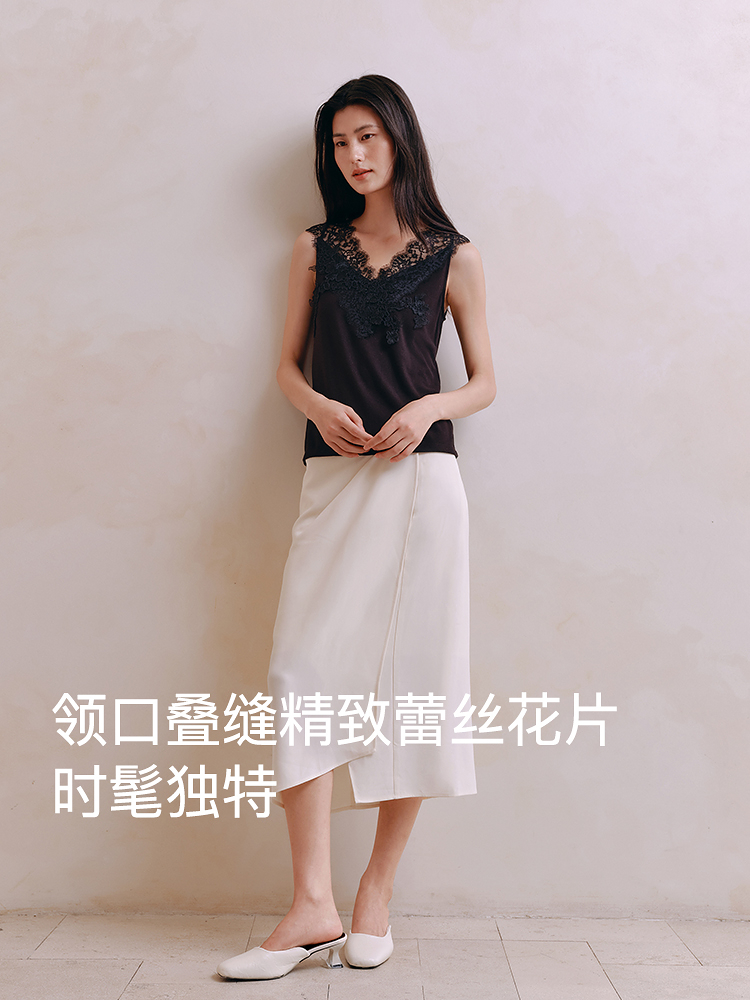 腈纶羊毛水溶蕾丝背心8J35527120