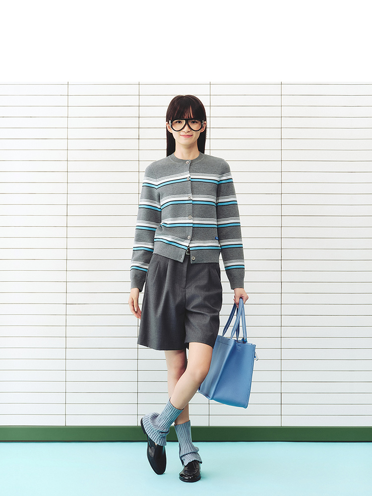 ToyzY2026春季新款撞色条纹亲肤品质毛针织开衫ZC36106780