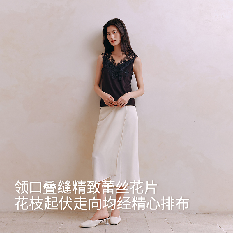 腈纶羊毛水溶蕾丝背心8J35527120
