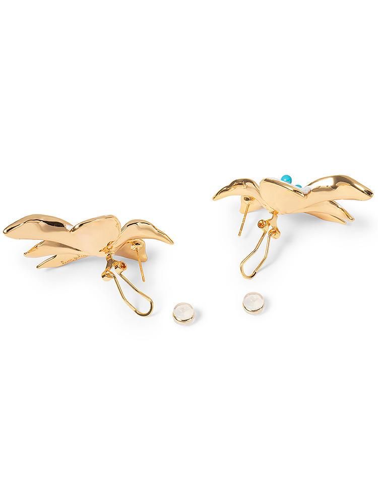 SongofSong歌中歌2025春季金色天然绿松石点缀精致耳环5C35194020