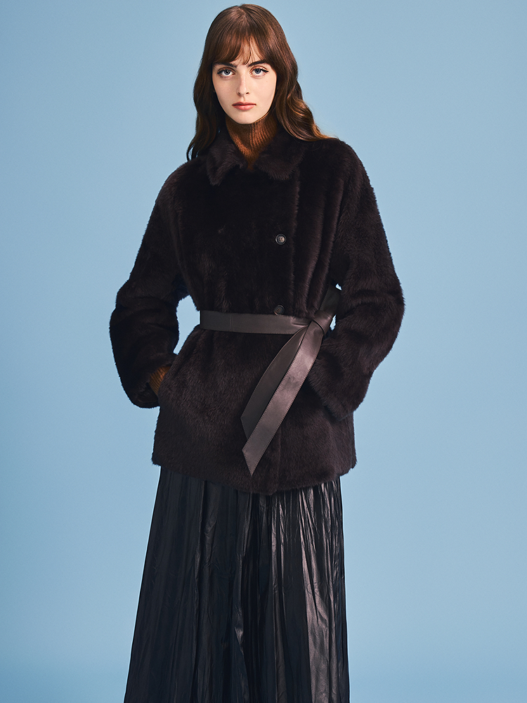 PSALTER诗篇 2026春季新款奢华皮毛一体皮草外套6C66109233