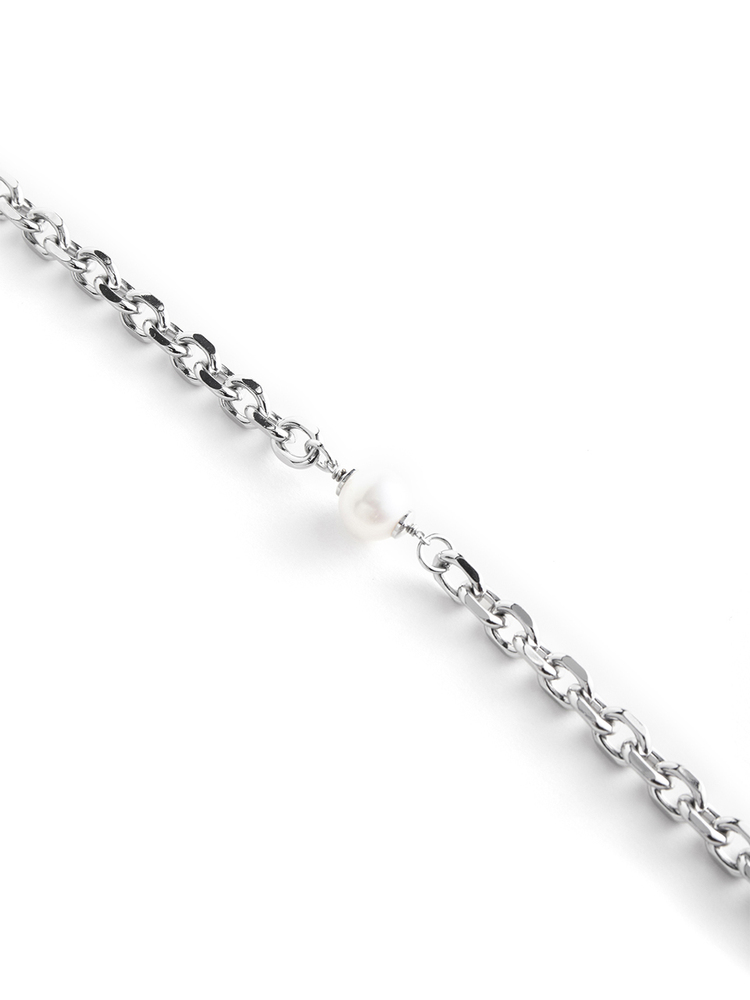 INSUN恩裳2024夏装时尚银色金属项链锁骨链9C34296020