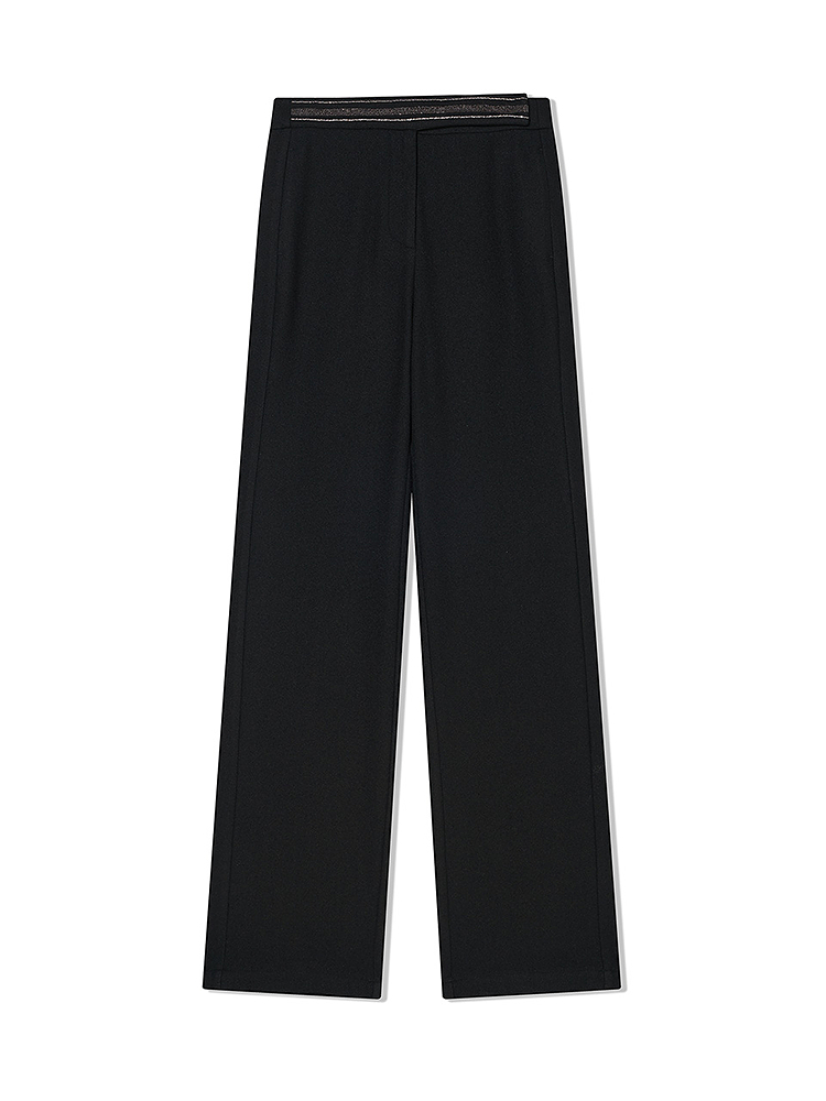 COVERINS2024年冬季羊毛混纺高腰显瘦直筒休闲裤CC64520010