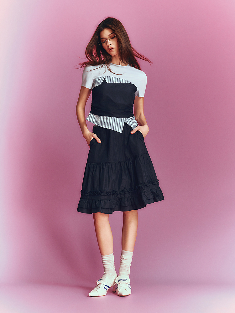 SALT.P可颜 2026夏季新款撞色假两件针织衫AC36260150